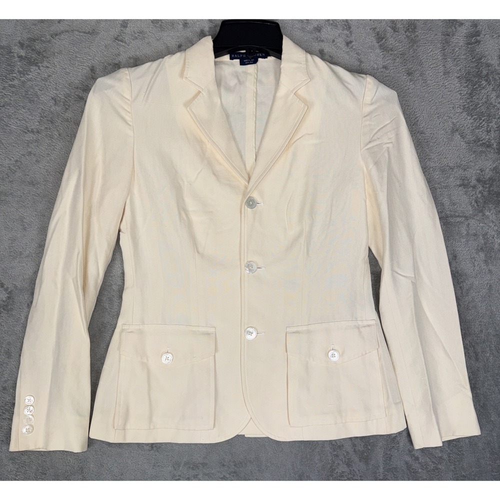 Ralph Lauren Vintage Womens 100% Silk Blazer Made In ITALY Size 6